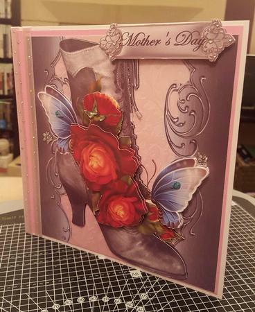 Mother's Day Floral Boot 2 Fronted Card Mini Kit by Sheila Jones