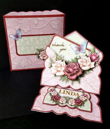 Antique Roses 3D Envelope Easel Card Kit by Sheila Jones