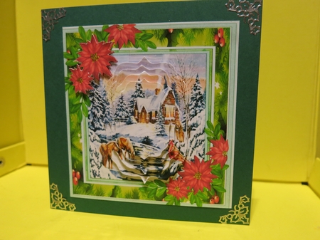 8x8 Mini Kit Beautiful Christmass Scene with Horses by Glenys Linehan