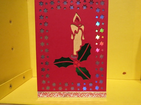 CHRISTMAS CANDLE FRAMED CARD 11 by Glenys Linehan