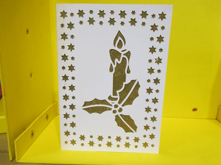 CHRISTMAS CANDLE FRAMED CARD 11 by Glenys Linehan
