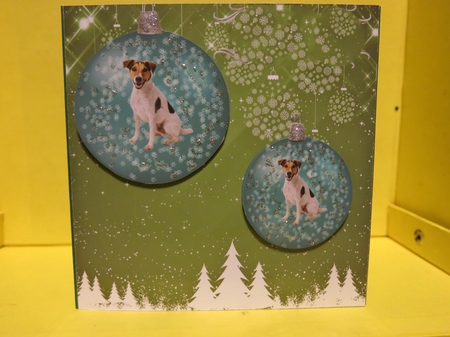 Christmas dogs Jack Russel  by Glenys Linehan
