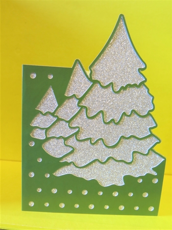 SNOWY TREES OVER THE TOP CARD by Glenys Linehan