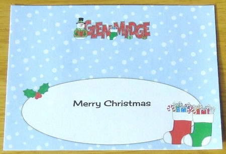 Merry Christmas from GLENMIDGE large dl insert by Joyce Watson