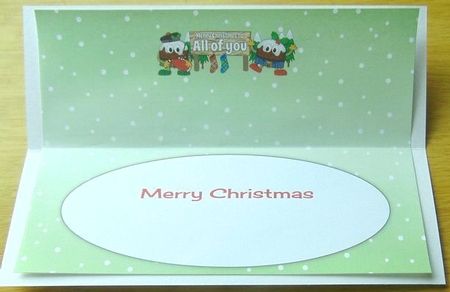 Crazy Scottish Christmas Puddings with big sign ALL OF YOU large dl insert by Joyce Watson