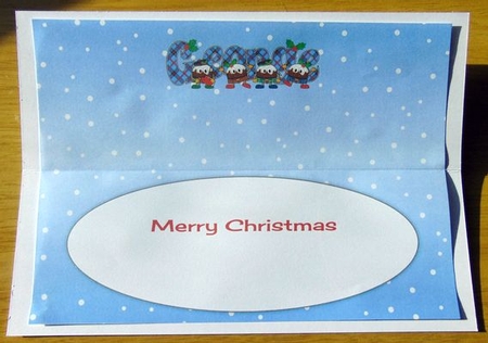 Crazy Scottish Christmas Puddings GEORGE large dl insert by Joyce Watson