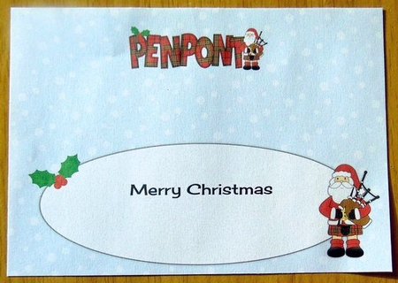 Merry Christmas from PENPONT Scottish Santa large dl insert by Joyce Watson