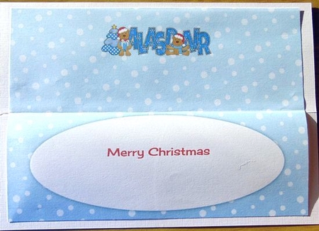 Christmas Teddies ALASDAIR large dl insert by Joyce Watson