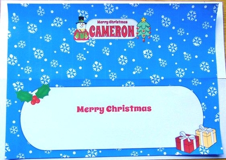 Snowman & Christmas Tree CAMERON large dl insert by Joyce Watson