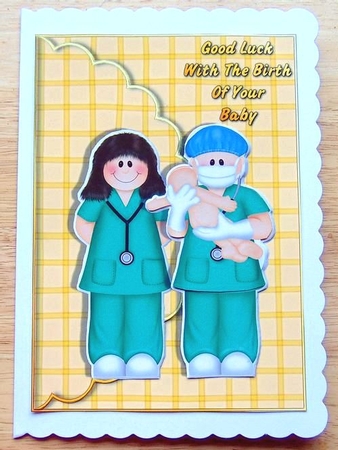 New Baby Scalloped Edge Card by Joyce Watson