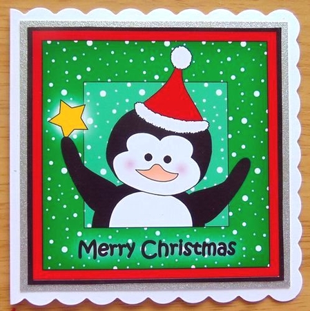 Christmas Penguin Cut and Fold Card by Joyce Watson