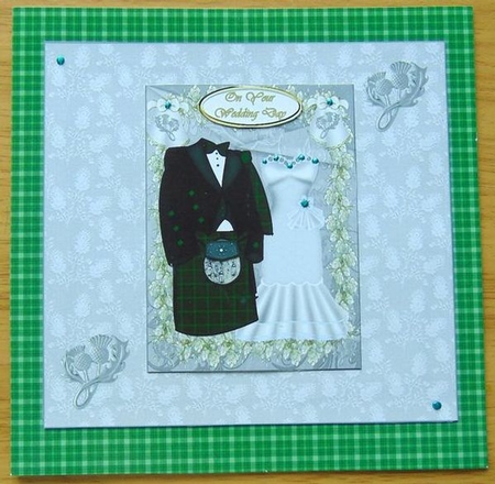 Green Check A4 Backing Paper by Joyce Watson