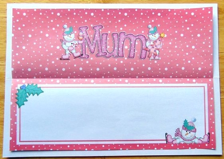 Xmas Mum with Snowmen Matching Large Dl Insert by Joyce Watson