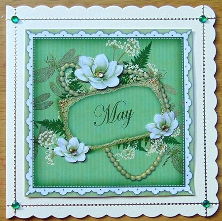 Olive Magnolia May 8in Vintage Decoupage Topper by Joyce Watson