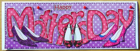 Large Dl Mothers Day Shoes Quick Card 3D Decoupage by Joyce Watson