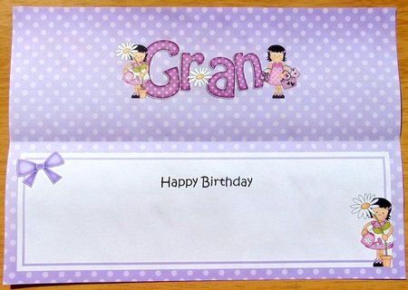 Girlz Birthday Gran Large Dl Matching Large Dl Insert by Joyce Watson