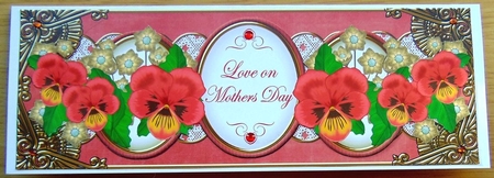 Dred Pansy Love on Mothers Day Large Dl Topper by Joyce Watson