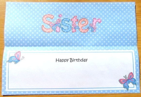 Birthday Sister Matching Large Dl Insert by Joyce Watson