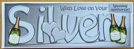 Silver Anniversary Large Dl Quick Card N 3D Decoupage by Joyce Watson