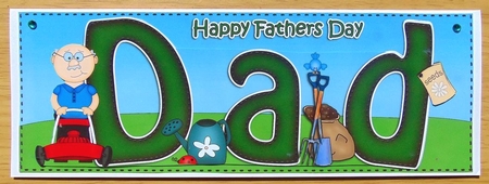 Large Dl Happy Fathers Day Dad Quick Card & 3D Decoupage by Joyce Watson