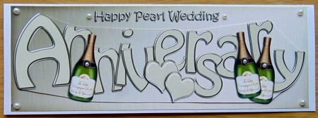 Pearl Wedding Anniversary Large Dl Quick Card 3D Decoupage by Joyce Watson