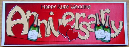 Ruby Wedding Anniversary Large Dl Quick Card 3D Decoupage by Joyce Watson