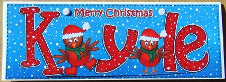 Merry Christmas Kyle Robins Large Dl & 3D Decoupage by Joyce Watson