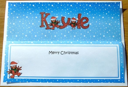 Merry Christmas Kyle Robins Matching Large Dl Insert by Joyce Watson