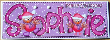 Merry Christmas Sophie Robins Large Dl & 3D Decoupage by Joyce Watson