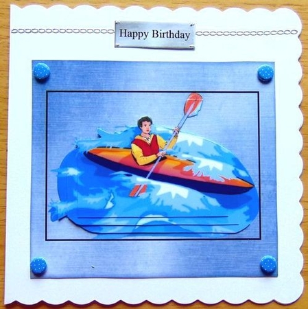Kayak Water Sports Pyramid Card Topper by Joyce Watson