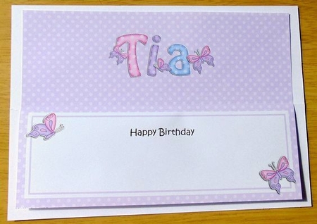 Birthday Tia Butterflies Large Dl Matching Insert by Joyce Watson