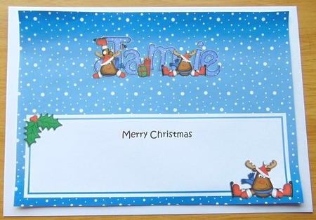Merry Christmas Jamie Rudolph Matching Large Dl Insert by Joyce Watson