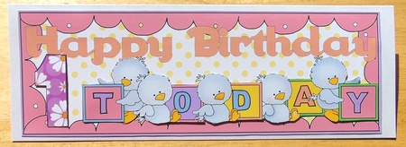 Large Dl Card - Bird Blocks - 1 Today by Joyce Watson