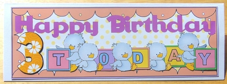 Large Dl Card - Bird Blocks - 3 Today by Joyce Watson