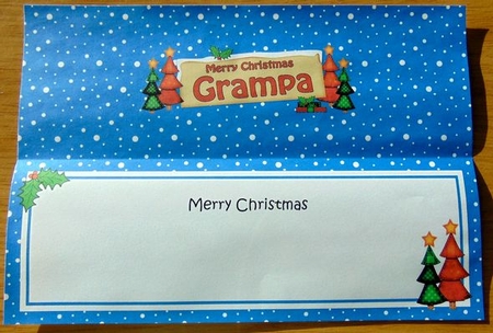 Xmas Grampa Trees Signpost Large Dl Matching Insert by Joyce Watson