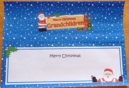 Xmas Grandchildren Santa Signpost Lge Dl Matching Insert by Joyce Watson