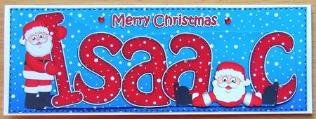 Merry Christmas Isaac Santa Large Dl & 3D Decoupage by Joyce Watson