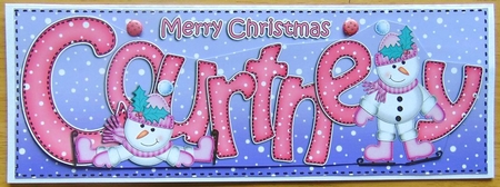 Merry Christmas Courtney Snowmen Large Dl & 3D Decoupage by Joyce Watson