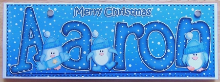 Xmas Aaron Penguins Large Dl & 3D Decoupage by Joyce Watson