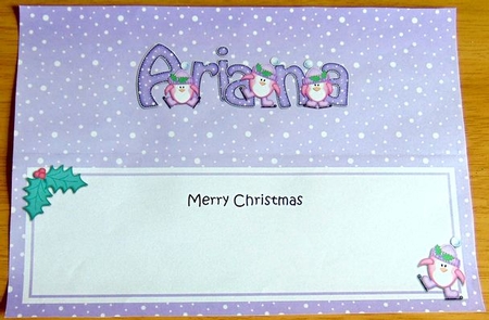 Xmas Ariana Penguins Matching Large Dl Insert by Joyce Watson