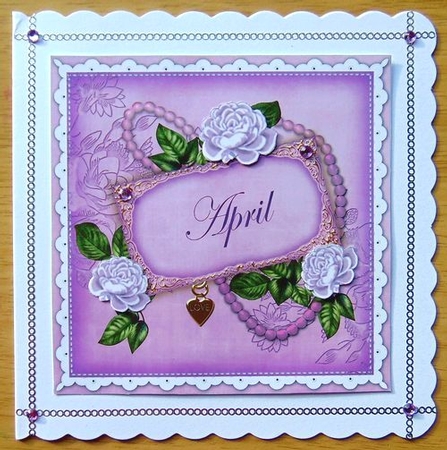 Lilac Roses April 8in Decoupage Topper by Joyce Watson