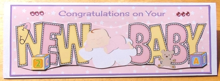 Baby Girl on Cloud New Baby Large Dl by Joyce Watson