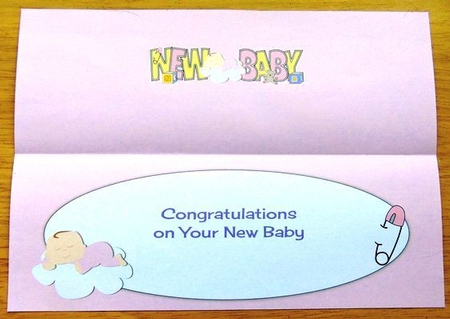 Baby Girl on Cloud New Baby Large Dl Insert by Joyce Watson