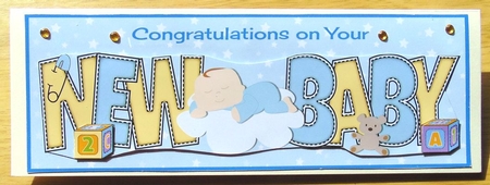 Baby Boy on Cloud New Baby Large Dl by Joyce Watson