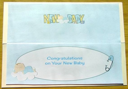 Baby Boy on Cloud New Baby Large Dl Insert by Joyce Watson