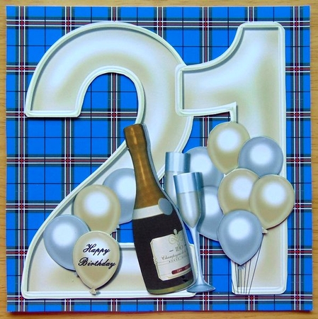 Blue Tartan Background by Joyce Watson