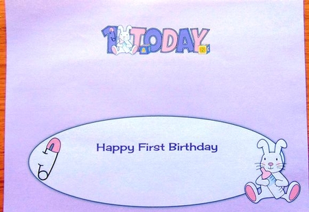 Cute Bunny with Baby Bottle 1 Today Large Dl Insert by Joyce Watson