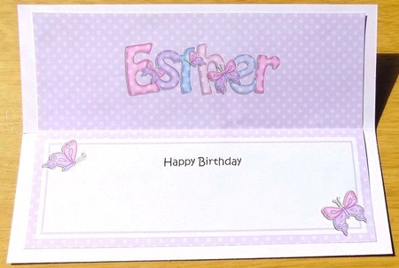 Large Dl Birthday Esther Butterflies Insert by Joyce Watson