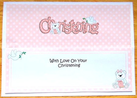 Large Dl Christening Teddy Matching Insert by Joyce Watson