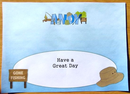 Fishing Andy Large Dl Insert by Joyce Watson